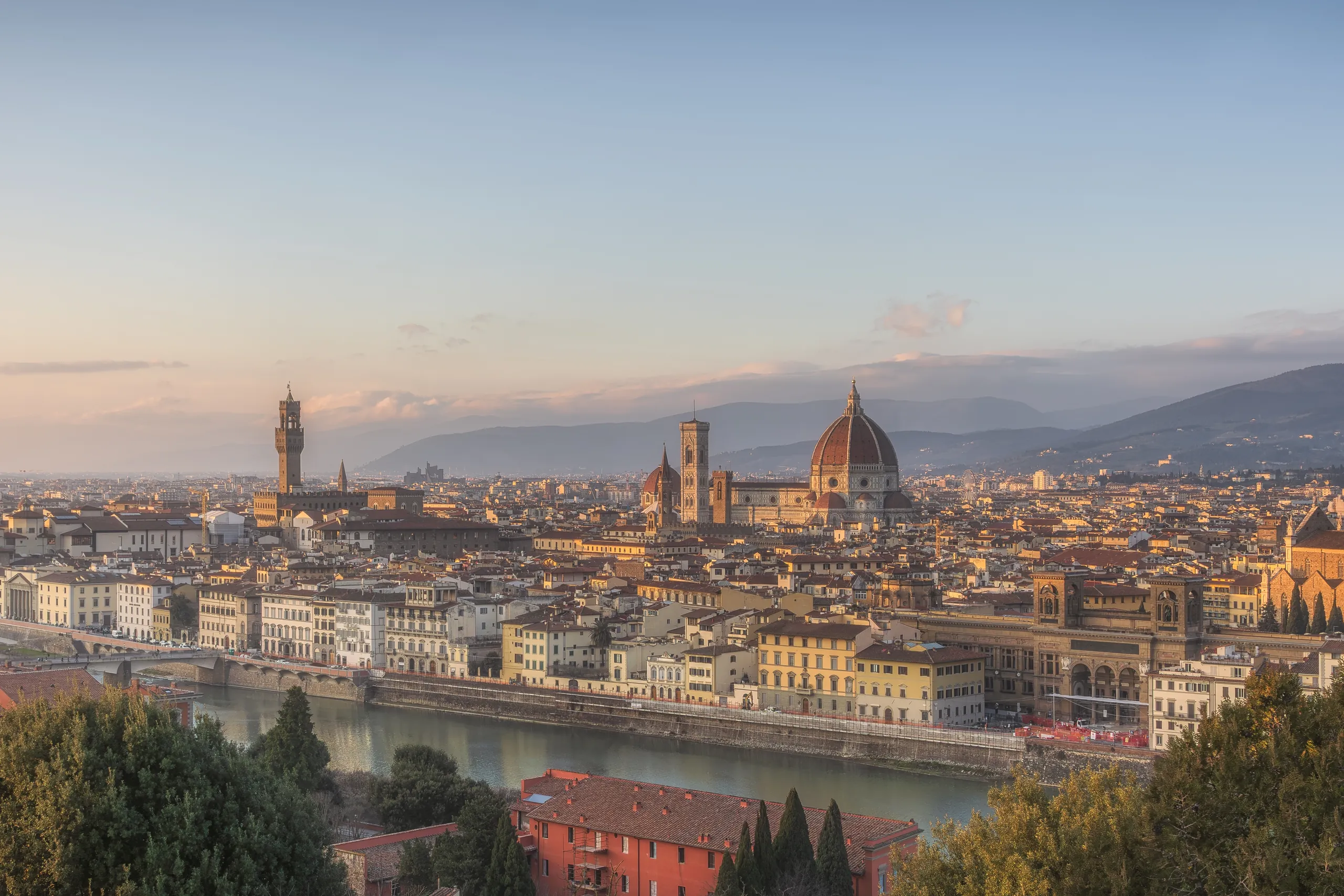 Florence and the Arno from the hills, the Italian residency proposition in context